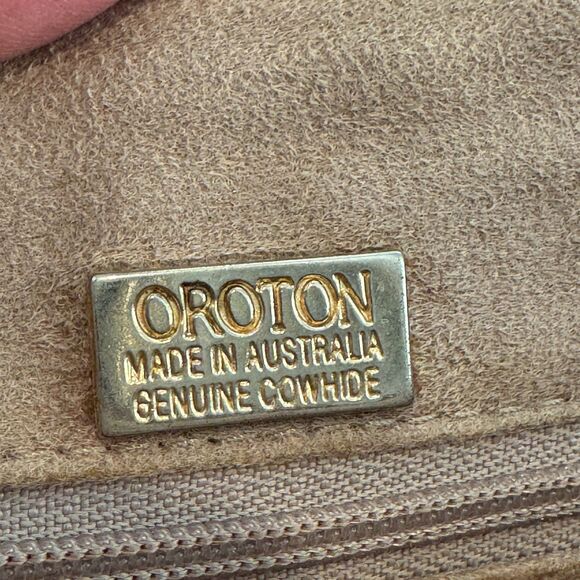 Vintage Oroton Australian Leather Saddle Bag Crossbody Purse Brown Red - Picture 12 of 12